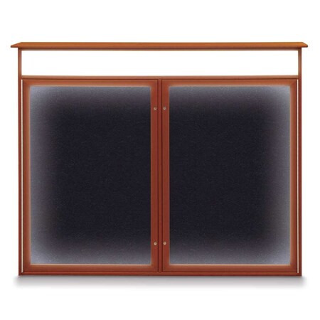 United Visual Products Open Faced Traditional Rounded Corkboard UV645ARC-BLACK-BLSPRU